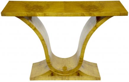 Art Deco Console Table Blonde Walnut Vintage 1920s Furniture