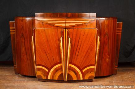 Art Deco Inlaid Commode Sideboard Cabinet Furniture Modernist