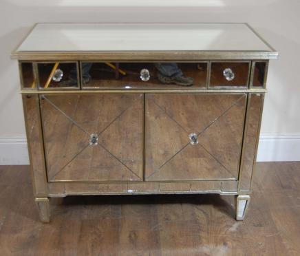  Art Deco Mirrored Commode Cabinet Chest Bedroom