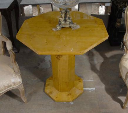 Art Deco Octagonal Walnut Side Table