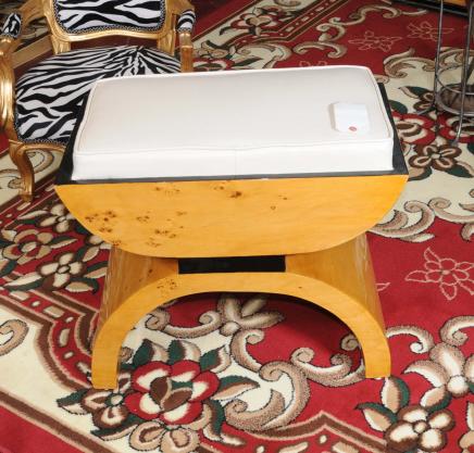 Art Deco Stool Seat Blonde Walnut Chair