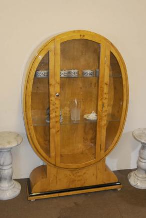 Art Deco Walnut Bookcase Display Cabinet Furniture