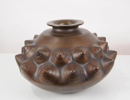 Art Nouveau Bronze Snail Bowl Vase by Lalique