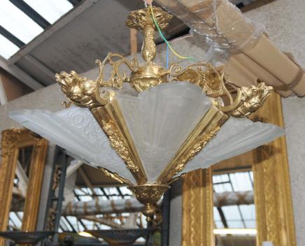 Art Nouveau Ormolu Light Chandelier Sconce Lamp French Bronze