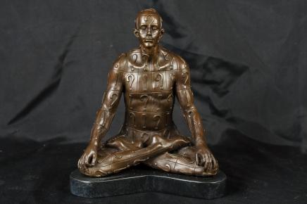 Bronze Casting Yoga Lotus Pose Male Figurine Statue Yogi Bronze Casting Yoga Lotus Pose Male Figurine Statue Yogi
