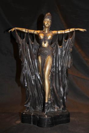 Bronze deco Figurine Semiramis Signed Lorenzl
