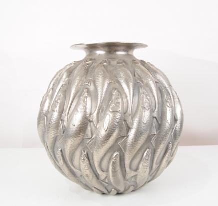 Bronze Lalique Marisa Goldfish Bowl Art Nouveau Planter Dish Fish Bronze Lalique Marisa Goldfish Bowl Art Nouveau Planter Dish Fish