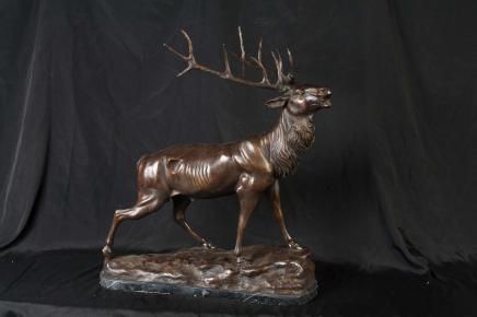 Bronze Scottish Stag Sculpture Moose Caribou Deer Animal Art