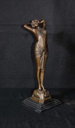 French Art Deco Bronze Figurine Signed Philippe Statue French Art Deco Bronze Figurine Signed Philippe Statue