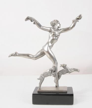 French Bronze Art Deco Figurine Goat Dancer Statue