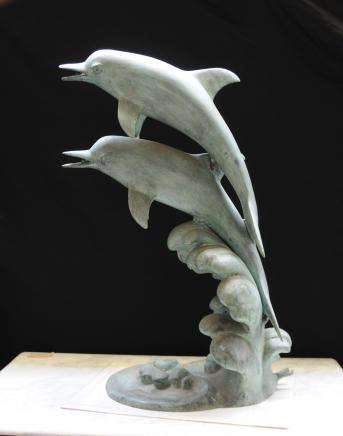 Italian Bronze Dolphin Fountain Garden Art Water Feature