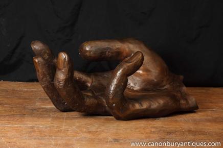 Large Antique Bronze Hand Sculpture Architectural Casting Bronzes