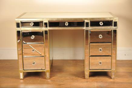 Mirrored Desk Knee Hole Mirror Furniture 