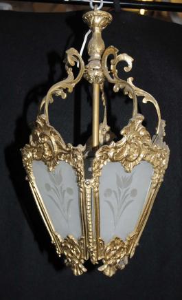 Ormolu Art Nouveau Light Lantern Lamp French Chandeliers