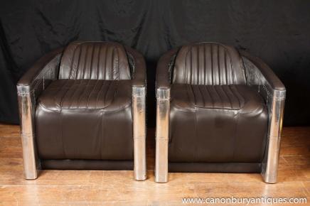 Pair Art Deco Club Chairs Arm Chairs Armchairs Lounge