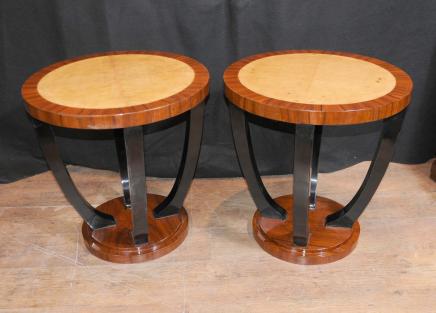 Pair Art Deco Cocktail Tables Side Table Modern Retro