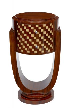 Pair Art Deco Inlay Nightstands Bedside Chests Cabinets Pair Art Deco Inlay Nightstands Bedside Chests Cabinets