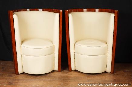 Pair Art Deco Tub Club Chairs Arm Chairs Armchair Lounge Interiors