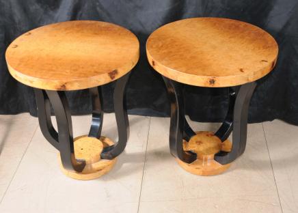 Pair Deco Modernist Side Tables Cocktail Sofa Pair Deco Modernist Side Tables Cocktail Sofa