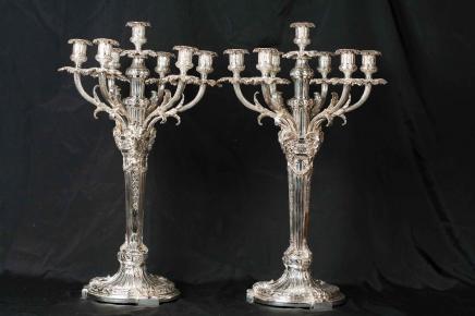 Pair Victorian Rococo Silver Plate Candelabras Silverplate Candles