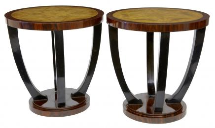 Pair Vintage Art Deco Sofa Tables Side Cocktail Table Furniture