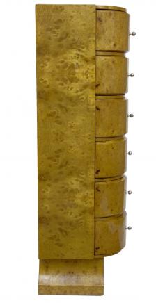 Slim Art Deco Chest Drawers Blonde Walnut Vintage Furniture Slim Art Deco Chest Drawers Blonde Walnut Vintage Furniture