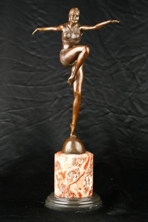 Art Deco Bronze Figurine Signed Philippe