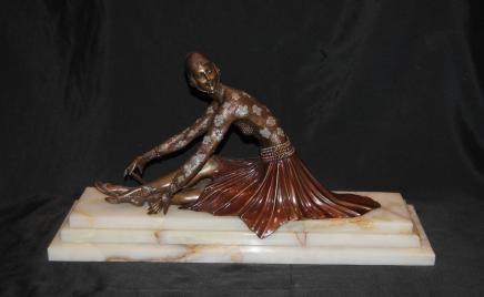 Art Deco French Bronze Chiparus Tanara Dancer Figurine