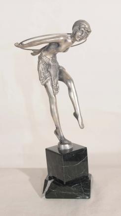 Art Deco Hoop Dancer Statue By Chiparus French Figurine