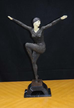 Bronze Art Deco Dancer Figurine Signed Chiparus French 1920s