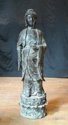 Bronze Buddha Statue Indian Buddhism Buddhist Religious Art Sculpture
