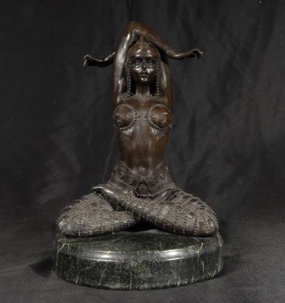 Bronze Deco Chiparus Egyptian Woman Figurine Belly Dancer