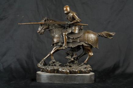 Bronze English Knight On Horse Medieval Crusades Military History