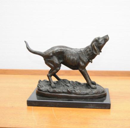 Bronze Labrador Dog Statue Signed Milo