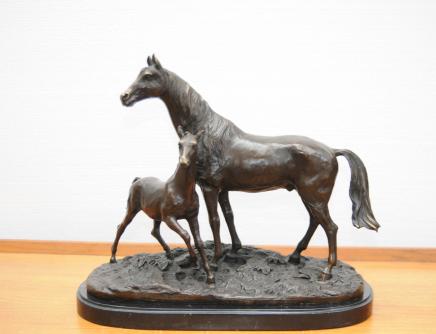 Bronze PJ Mene Horse Foal Pony French Statue Signed Bronze PJ Mene Horse Foal Pony French Statue Signed
