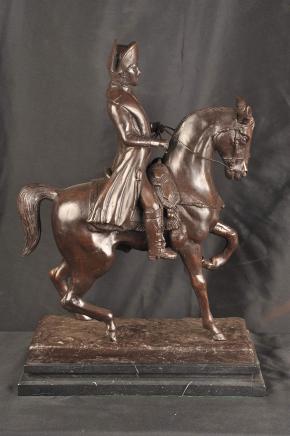 Bronze Statue Napolean Horseback Military Emperor