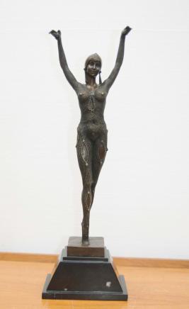 Chiparus Art Deco Bronze Dancer Figurine