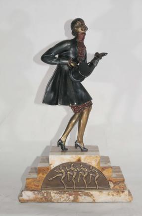 Chiparus Art Deco Signed Top Hat Dancer Girl