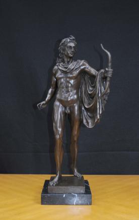 Classic Italian Bronze Statue Apollo Naked Figurine Roman Classic Italian Bronze Statue Apollo Naked Figurine Roman