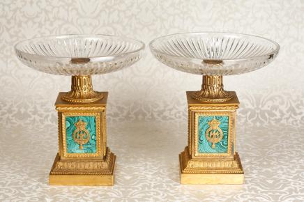 Empire Malachite Ormolu Tazzas Dishes Glass Plate Bowl Urn Empire Malachite Ormolu Tazzas Dishes Glass Plate Bowl Urn