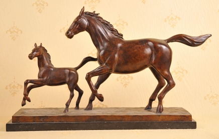 ENGLISH BRONZE CASTING MARE & PONY HORSE HORSES FOAL
