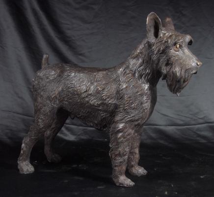 ENGLISH BRONZE CASTING TERRIER RETRIEVER DOG DOGS DOGGY