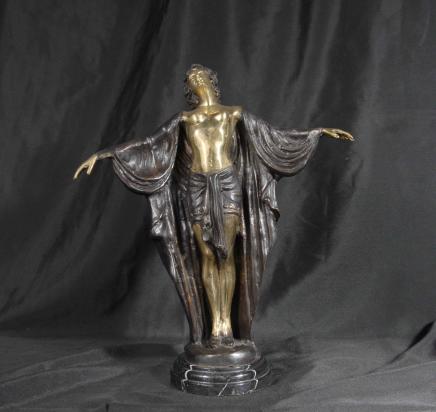 French Bronze Deco Figurine Semiramis Signed Preiss 