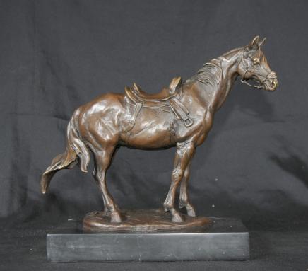 French Bronze Horse Pony Statue Signed Milo French Bronze Horse Pony Statue Signed Milo
