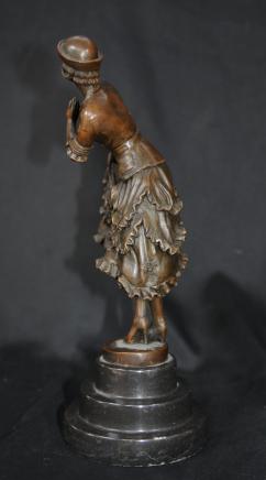 French Deco Statue Female Dancer Colinet