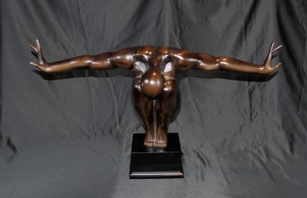Italian Bronze Male Nude Figurine Athletic Statue Italian Bronze Male Nude Figurine Athletic Statue