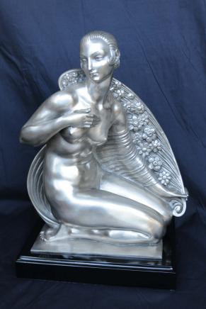 Joe Descomps Beauty of Paris Art Deco Figurine Cape Girl