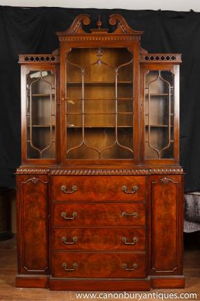 Victorian Gothic Breakfront Bookcase Mahogany Bookcases Chippendale