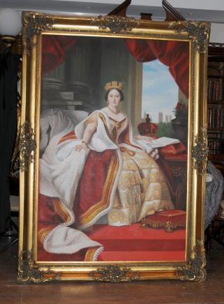 X Large Oil Painting Queen Victoria English Victorian Monarchs Royalty