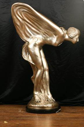 XL Rolls Royce Bronze Deco Statue Silver Spirit 1.1. Meter
